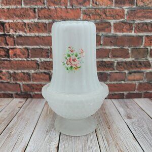 SOLD OUT Vintage Frosted Glass Fairy Lamp with Roses Taiwan Granny Core